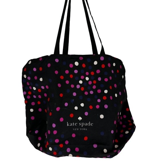 kate spade Large Black Polka Dot Confetti Shopping Tote Bag - Picture 1 of 5